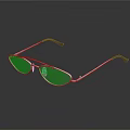 Stylish Silver Metal Frame Glasses With Clear Lenses And Reflective Surface On Black Background