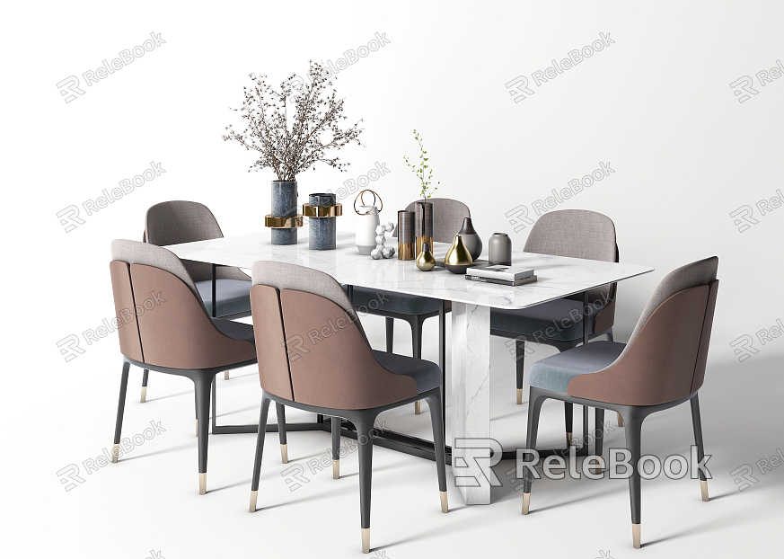 Light Luxury Dining Table and Chair Combination Dining Table and Chair Tea Table and Chair Dining Table Dining Chair Tea Table model