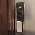 Smart Modern Door Handle With Electronic Numeric Keypad Lock Installed On Door 3d model
