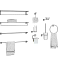 Modern Stainless Steel Bathroom Accessories With Towel Bars Rings Toilet Paper Holders And Soap Dishes