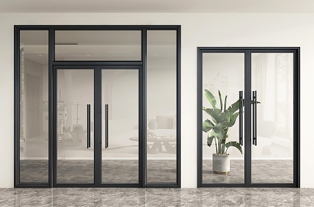 Glass door shop door shop door glass double door glass door office door 3d model