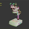Binocular Laboratory Microscope With White Base Black Lenses And Adjustable Knobs