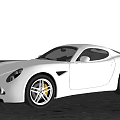 White Sports Car With Sleek Design Driving On Open Road Scenic Background