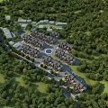 Birds Eye View Planning of Residential Area With Neatly Arranged Houses And Green Spaces