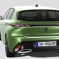 Green Modern Hatchback Car With Sleek Body And Black Wheels Design