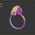 Elegant Diamond Ring With Intricate Design And Sparkling Gemstones On Silver Band