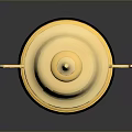 Ornamental Golden Trophy With Lid Handles Engraved Details And Black Base
