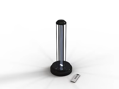 Modern Sleek Table Lamp With Metal Stand Black Base And Remote Control 3d model