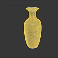 Traditional Yellow Decorative Vase With Blue Accents And Floral Patterns