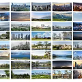 Soft Package Design Featuring Urban Skyline Natural Mountains Lakes And Forest Views
