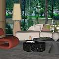 Modern Rest Area Reception Rest Area Negotiation Area 3d model