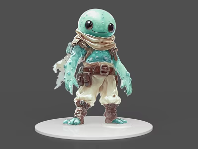 Character Alien Mutation Race Jelly Man Aquarium Cartoon Animation Character Movie Character Game Character Hand-held Silhouette 3d model