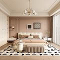 Cream Bedroom French Bedroom 3d model