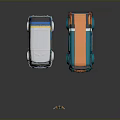 Colorful Volkswagen Buses With White Blue Yellow Stripes And Blue Orange Gradient Design