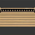 Wooden Outdoor Bench With Slatted Backrest Armrests And Storage Compartment