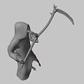 Game Movie Character Skeleton In Hooded Cloak With Bloodied Spear And Chains