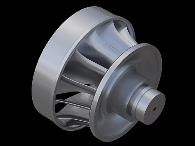 Industrial Equipment Precision Engineered Metal Impeller With Durable Blade Structure 3d model