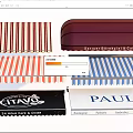 Colorful Striped Awnings with Red White Blue Orange Designs for Cafe Restaurant
