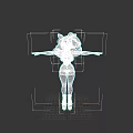 3D Game Character With Golden Red Hair White Top Red Tight Pants And Outstretched Arms