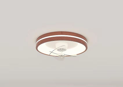 New Chinese Style Log Style Bedroom Fan Light 3d model