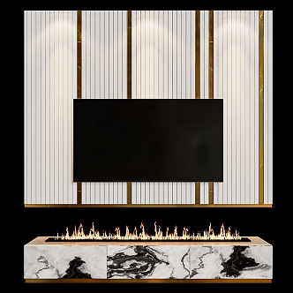 TV Wall Combination Wall Decoration Home Furniture TV Wall TV Cabinet Ornaments Decorations Vase 3d model