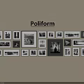 Poliform Photo Wall With Various Sizes Black And White Photos Arranged On Beige Wall
