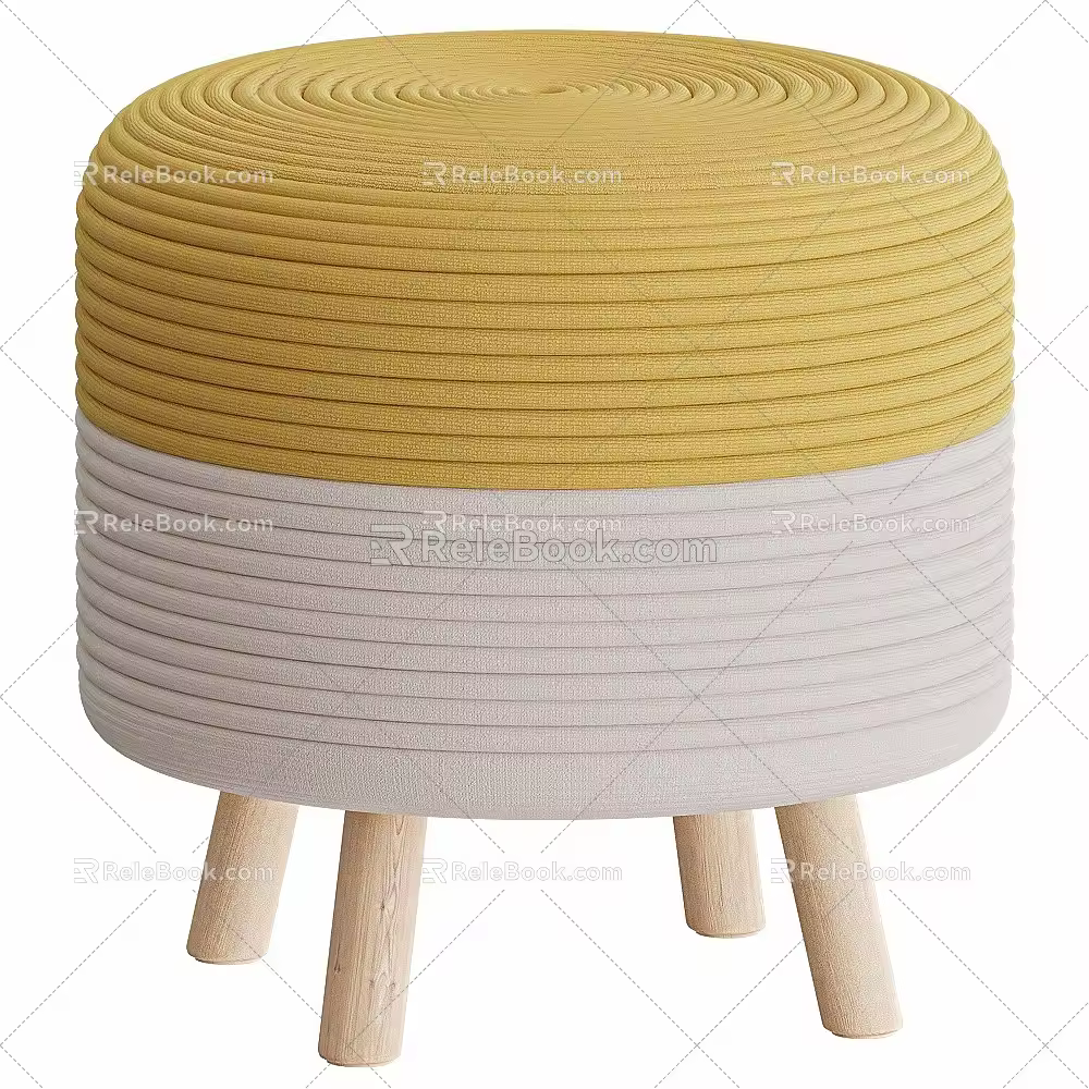Upholstered stool 3d model