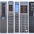 Elevator Control Panel With Digital Display Buttons Floor Numbers And Arrows 3d model