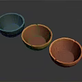 Colorful Green And Orange Ceramic Bowl Sculptures With Cracked Edges Design