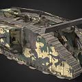 Military Camouflage Tank Weapon With Armored Tracks And Turret Structure
