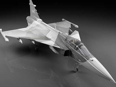 Saab JAS 39 Gripen Swedish Fighter Aircraft 3d model