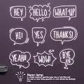Neon Lamp Combination with Speech Bubble Shapes Featuring HEY HELLO HI YES THANKS WOW BYE