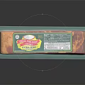 Pork Bacon Meat With Colorful Label On Green Tray And Black Background
