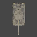 Classic Military Tank With Long Cannon Sand Color Paint And Tracks