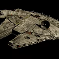 Detailed Industrial Spaceship Model Featuring Cockpit Engine Wing Structure And Metallic Texture