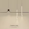 Creative Modern Pendant Light Design with Long Metal Frame and Cylindrical Hanging Lamps
