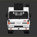 Isuzu White Flatbed Truck With Mechanical Loading Equipment On Platform 3d model