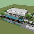 Modern Sales Office Architecture Exhibition Hall Architecture Art Gallery Architecture 3d model