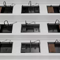 Modern Black Kitchen Sink Collection Featuring Faucet Wooden Panels And Drainers