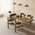 Middle Ancient Style Island Table and Chair Combination 3d model