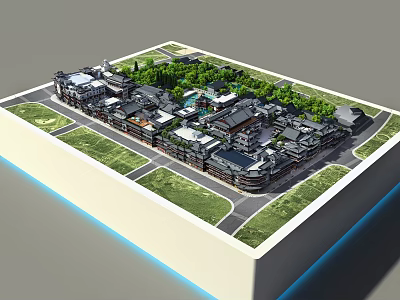 Elegant 3D Model Display Of Luxury Jewelry Store In Architectural Complex With Green Areas 3d model