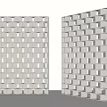 Stylish Modern White Room Dividers With Grid Pattern For Interior Space Separation 3d model