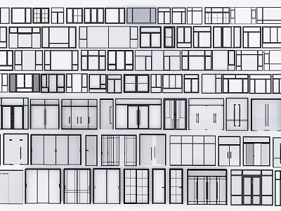 Detailed Windows And Doors Design Floor Plan With Architectural Layouts 3d model