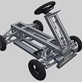Industrial Equipment Car Chassis Metal Frame Structure with Steering Wheel and Wheels