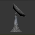 Metallic Horn Shaped Decorative Sculpture With Shiny Surface And Polished Base
