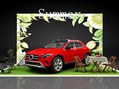 Modern Display Stand Car Booth 3d model Modern Display Stand Car Booth 3d model