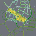 Urban Aerial Planning Featuring Modern High Rise Buildings Curved Architecture Green Spaces And Road Networks