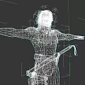 Futuristic Game Movie Character With Armored Suit Mechanical Design Gray Hair And Mask