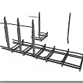 Black Metal Frame Equipment For Industrial Structural Support And Stability