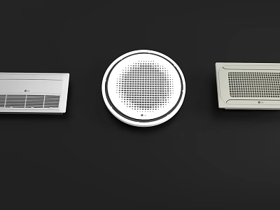 Air Conditioner Fan with Different Ceiling Mounted Designs and Grille Covers 3d model